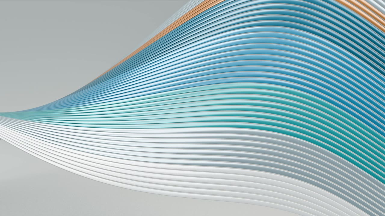 The original flowing sculptural wave, with blue and warm metallic reflections