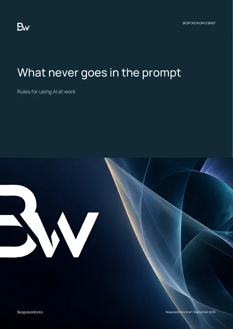 Cover of the brief What never goes in the prompt: rules for using AI at work