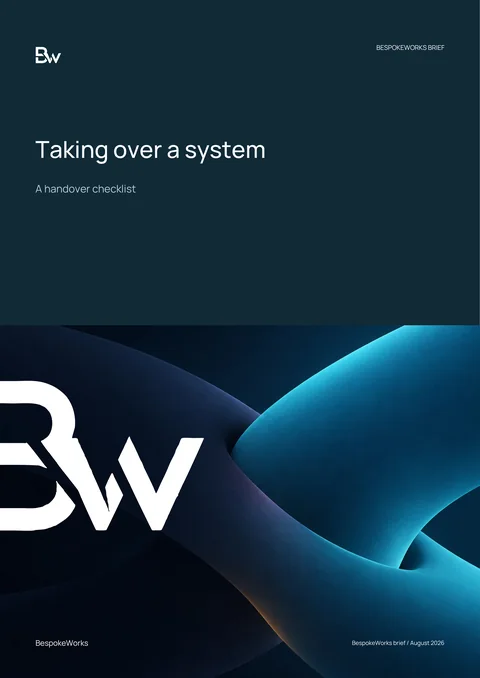 Cover of the brief Taking over a system: a handover checklist