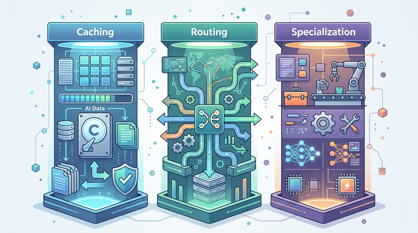 Illustration for: The Three Pillars of Cost-Effective AI: Caching, Routing, and Specialization